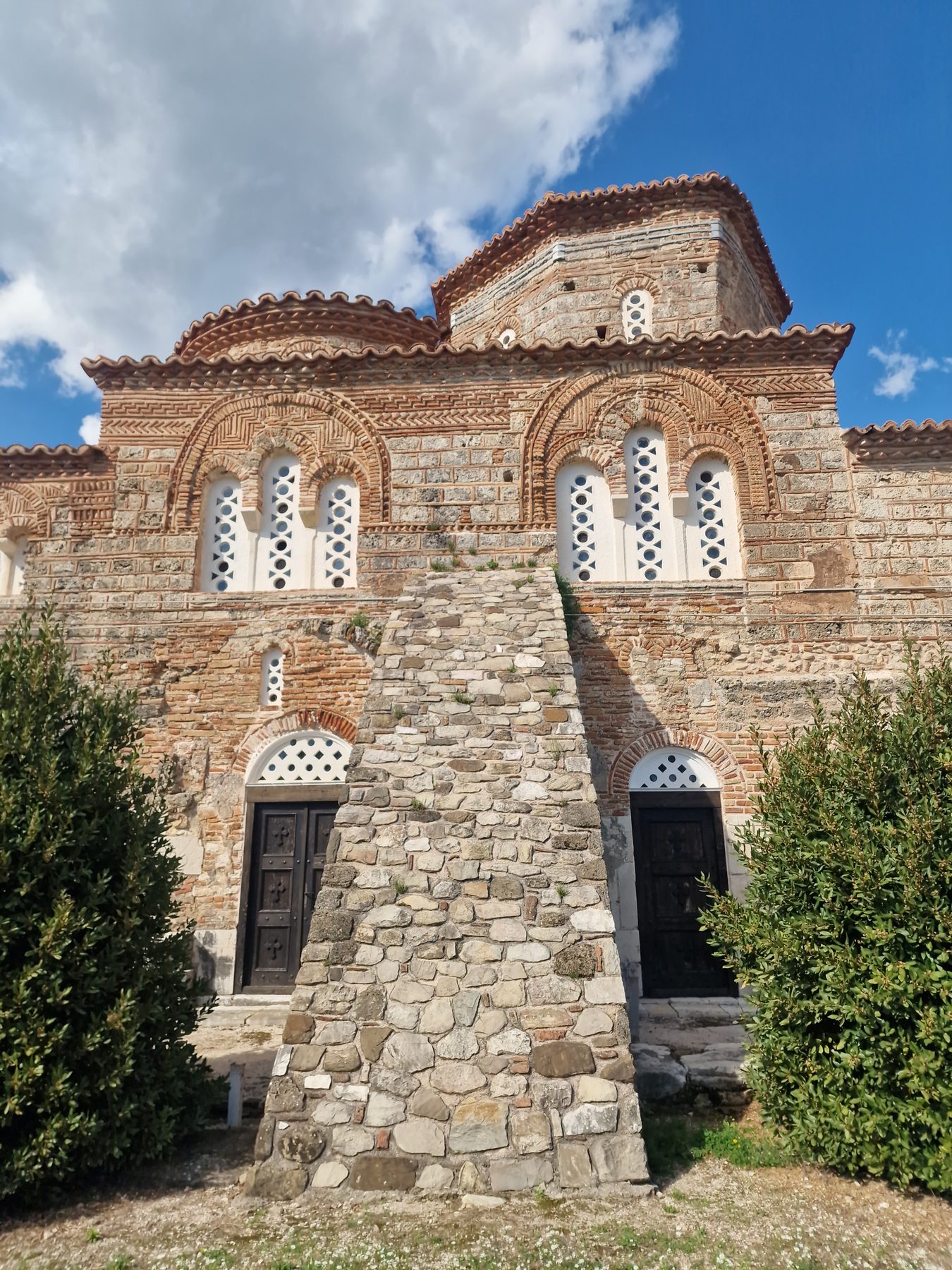 The carved facade of Mesopotam Monastery