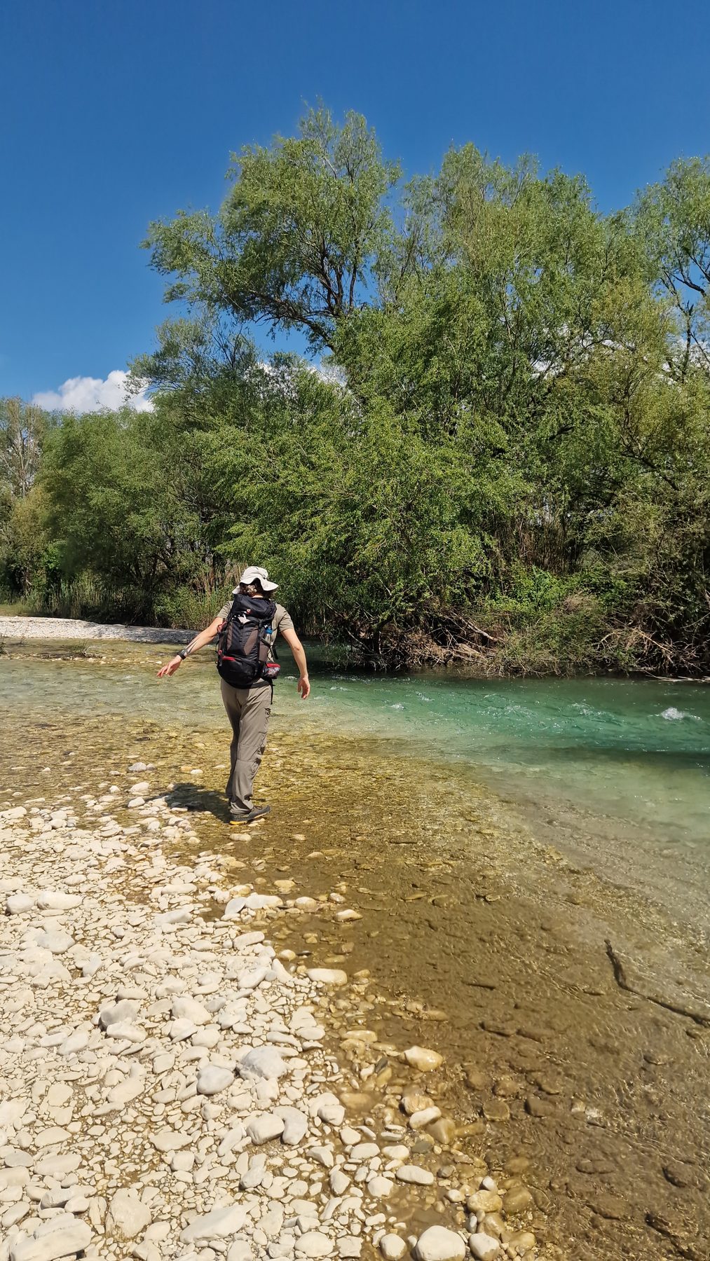 Fording the river on Stage 2