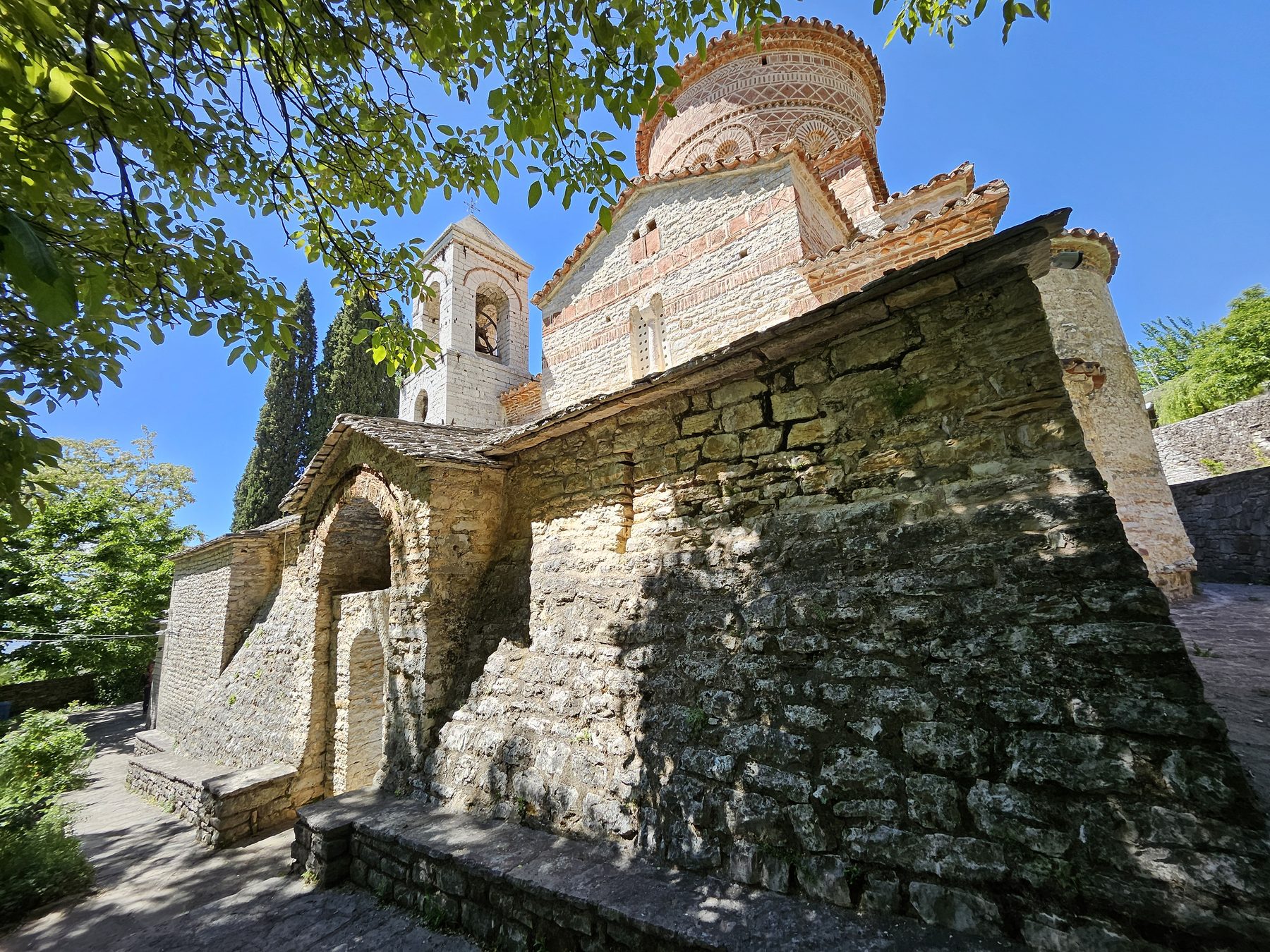 A small stone church on the route