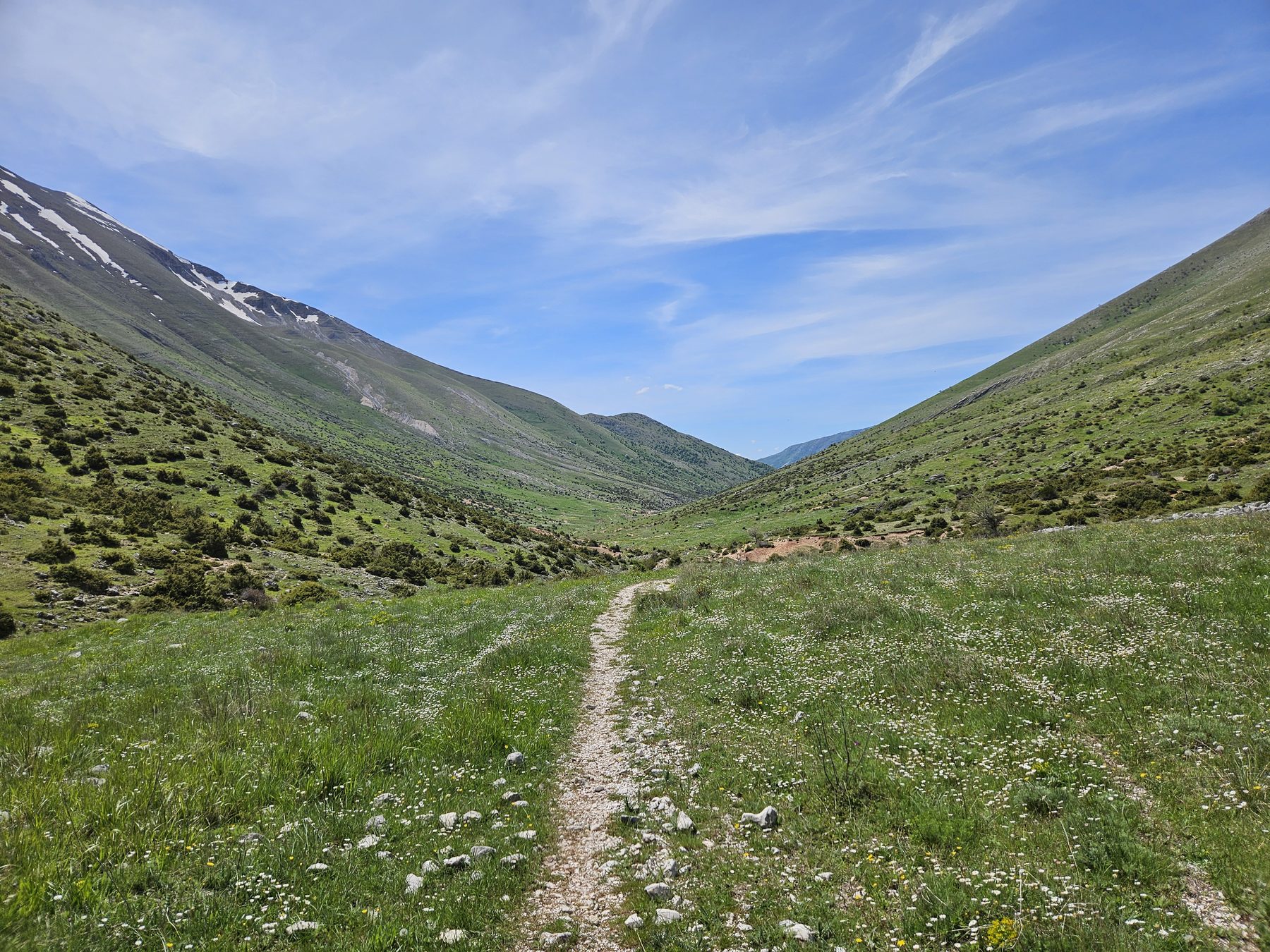 Crossing a high mountain pass