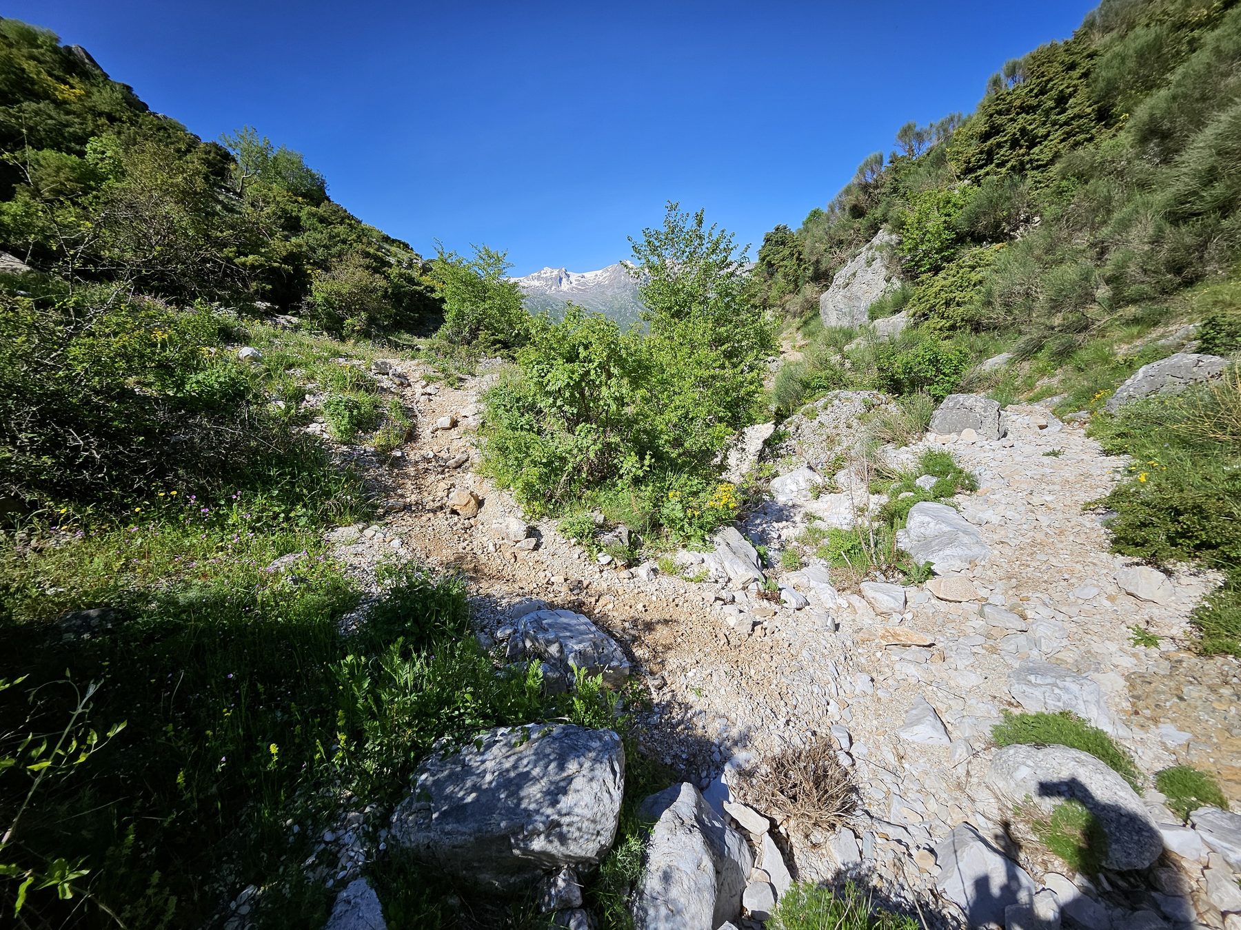 A waterfall on the descent