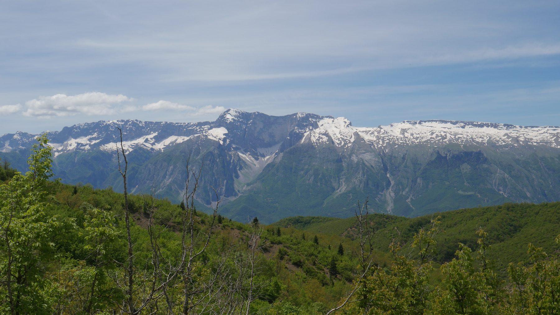Snow lingers on the high peaks