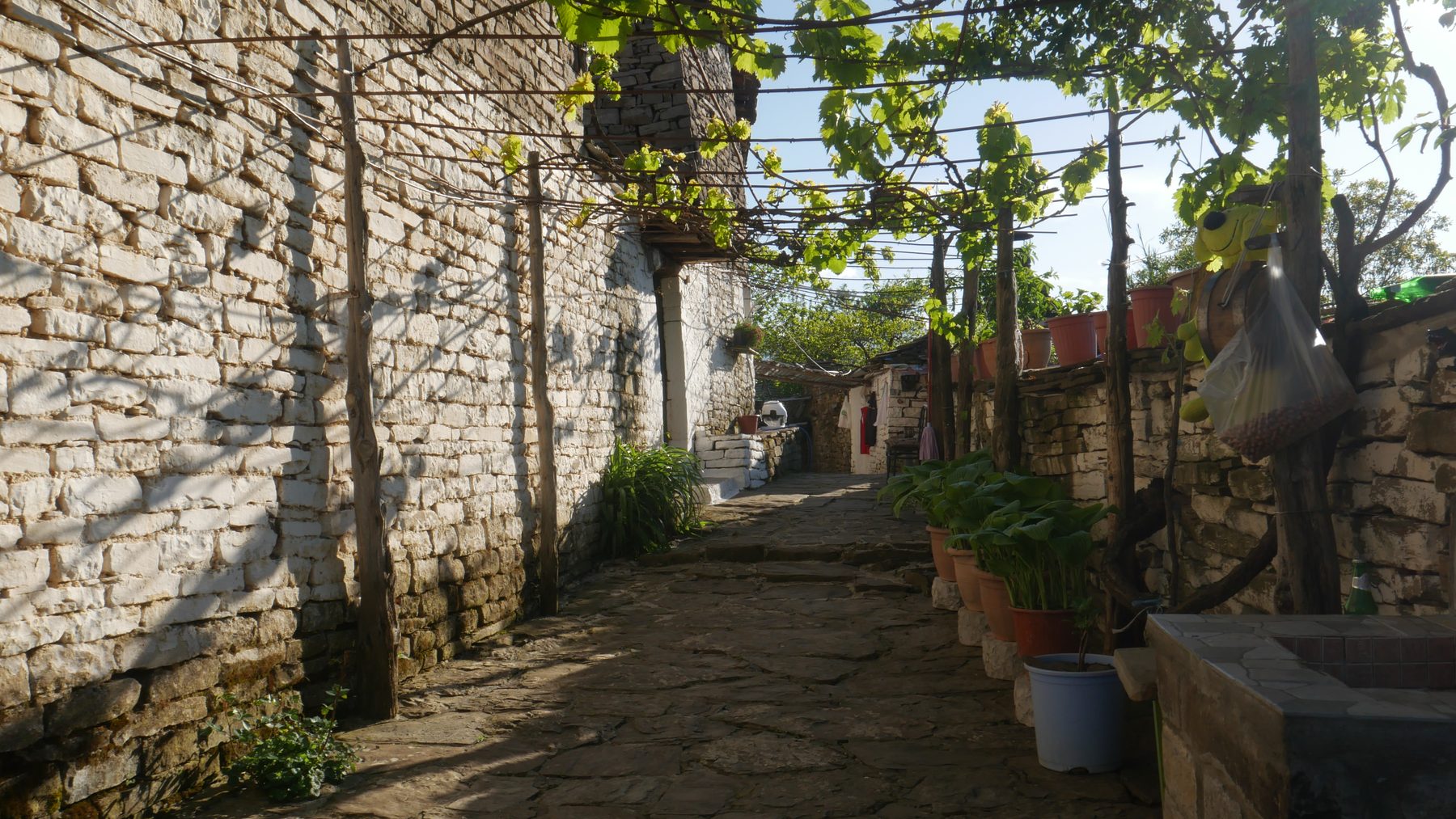 A stone village lane